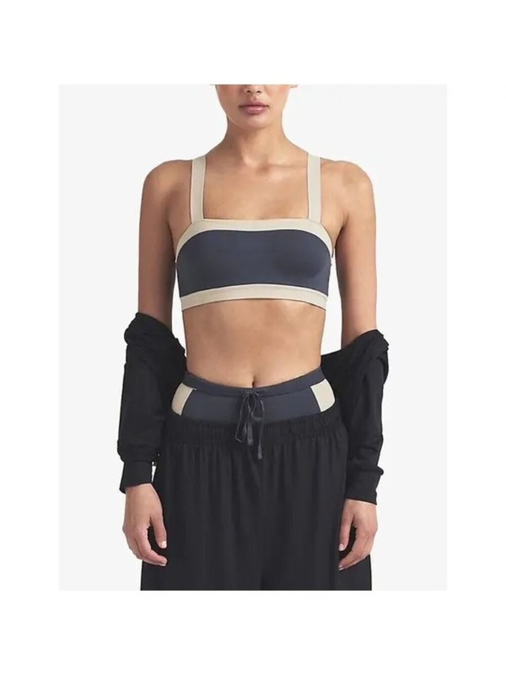 NWT NIKE x SKIMS MATTE SHINE MIX STRAIGHT NECK DEEP ROYAL BRA SMALL